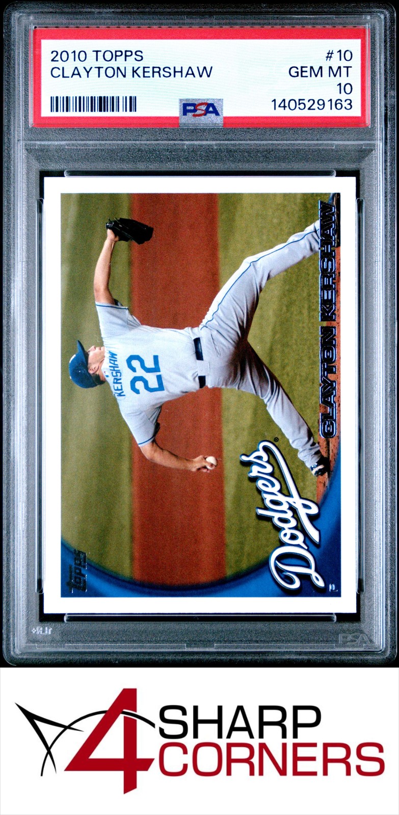 2010 TOPPS #10 CLAYTON KERSHAW DODGERS PSA 10 view 1