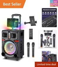 Karaoke Machine with 2 Wireless Microphones, Portable Speaker for Adults, 150...
