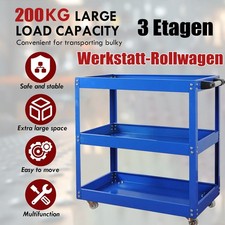 WERKZEUGWAGEN 200 kg WERKSTATTWAGEN MONTAGE-WAGEN ROLLWAGEN TRANSPORTWAGEN