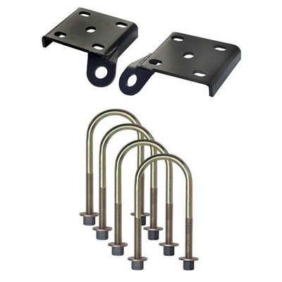 CJ Classics Pair Rear Shock Plates/U-Bolts For 3  Axle Tubes Mustang 1965-1973