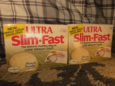 Vintage Ultra Slim-Fast 2 New Boxes Sealed Rare Wolworth USA Dietary Products