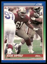 1990 Score #424 Jesse Sapolu San Francisco 49ers Football Card