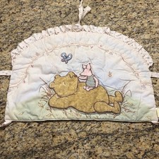 Disney Classic Pooh Piglet Crib Headboard Cover Ruffle Floral Vintage Style v