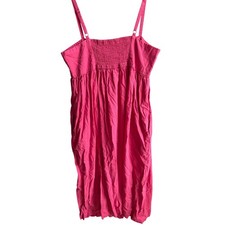 Uniqlo Linen Blend Camisole Dress Womens M Pink Barbiecore Minimalist Summer