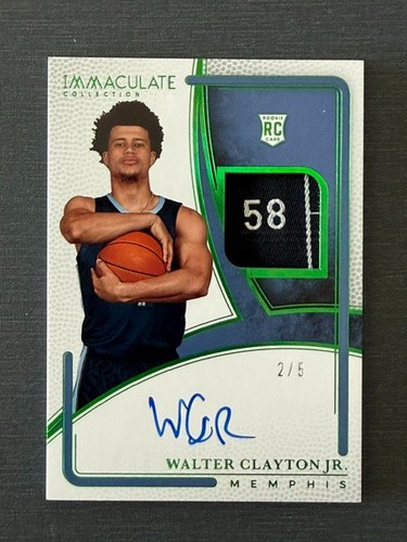 2/5 Green Holo Walter Clayton Jr. RPA 2025-26 Panini Immaculate NBA No. RPA-WCJ