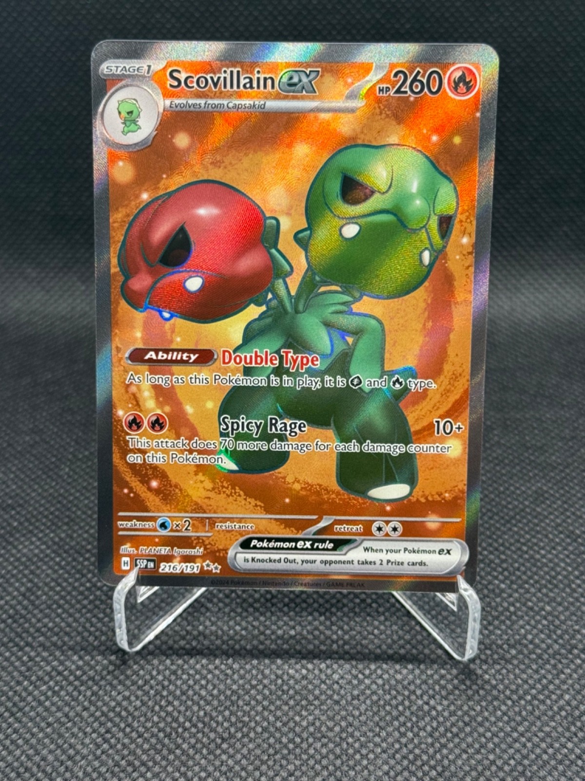 scovillain pokemon card value EX 120/106 Japanese this attack does 90 more damage Scovillain ex - Surging Sparks