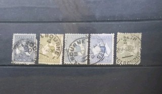 Australia Kangaroos w/ Counter Numbers X 5 2.5d 3d 6d Good Used Free Post