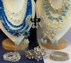 Vtg Costume Jewelry Lot Caviness Leru Coro Matching Sets Lucite AB Crystals