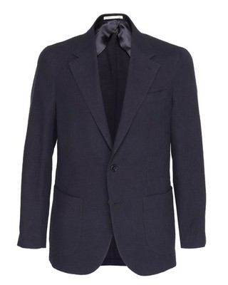 NWT EDUARDO DE SIMONE SPORT COAT jacket blue linen luxury handmade Italy 50