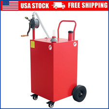 50 Gallon Gas Caddy Tank Portable With Pump on 4 Wheels Fuel Transfer Storage