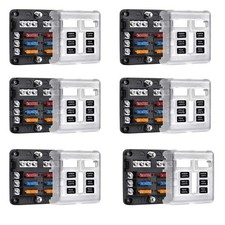 6x 6Way Fuse Block, 12V Marine Fuse Box with LED Indicator, Automotive 6-Circuit