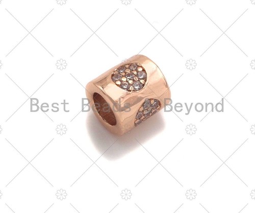 Cuentas espaciadoras de tubo de agujero grande círculo micro pavimentado CZ, Sku#C118 - Imagen 3 de 5