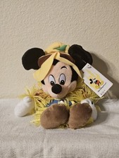 Walt Disney World Scarecrow Mickey Mouse Bean Bag Plush - Beanie 9" - NWT