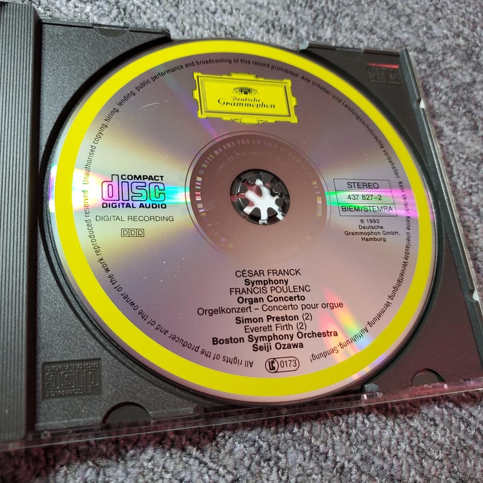 Franck Symphony Poulenc Organ Concerto CD 1993 Boston Symphony Classical Foto 4 de 4