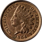 1864 BR Indian Cent ANACS AU50 Decent Eye Appeal Nice Strike