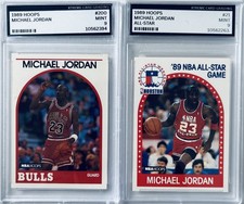 Michael Jordan Graded Mint Lot 1989-90 NBA Properties Michael Jordan #200, #21