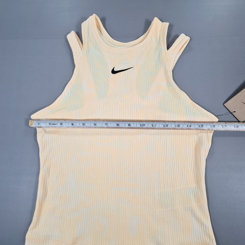 NIKE Womens Tennis Tank Top Yellow Medium Court Slam FD5645 826 - Picture 5 of 9