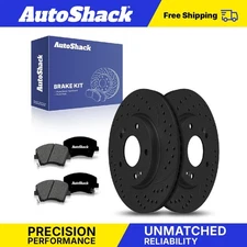 Front Drilled Slotted Brake Rotors Premium Ceramic Pads for Hyundai Elantra