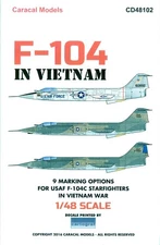 Caracal Decals 1/48 LOCKHEED F-104C STARFIGHTER IN VIETNAM