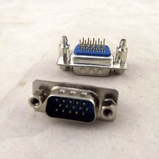 2x D-SUB DB15 15 Pin Male DIP PCB Straight Solder Connector Adapter DP15 3 Rows