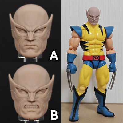 Unpainted 1/12 Scale First Wolverine Head Sculpt Fit 6'' Action Figure