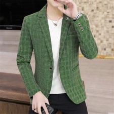 Men Work Blazer Jacket Business Formal Casual Button Slim Fit Suit Coat Tops