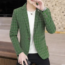 Men Work Blazer Jacket Business Formal Casual Button Slim Fit Suit Coat Tops
