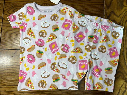 NWT Janie and Jack Good Night Snack Favorites Short Pajama Set Girls Size 2T