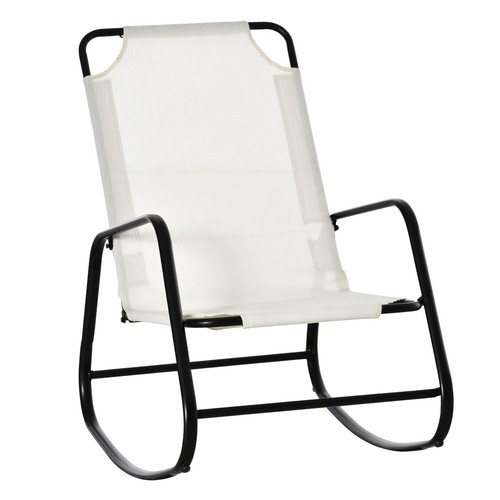 Outsunny Garden Rocking Chair, Outdoor Indoor Sling Fabric Rocker for Patio New - Picture 1 of 7