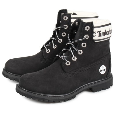 black and white timberland boots