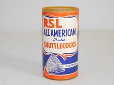 VINTAGE GAME RSL ALL AMERICAN PLASTIC SHUTTLECOCKS IN CAN UNUSED