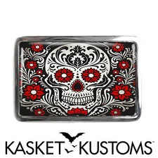 Ornate Skull Belt Buckle - Day of the Dead Skull Belt Buckle - 78