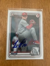 Levi Prater Signed 2020 Bowman Draft Auto Rc St. Louis Cardinals 