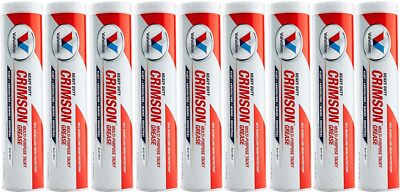 10 Pack Valvoline VV70124 Multi Purpose Grease; Crimson; Red 14 Ounce Cartridge