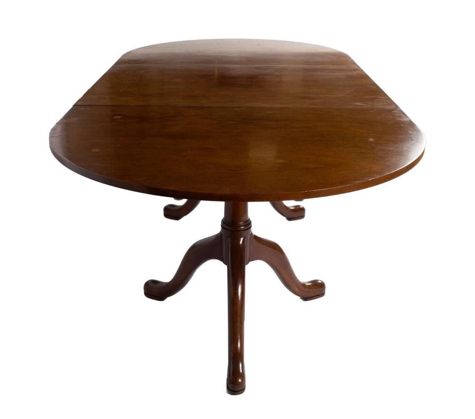 Mesa de comedor Kittinger Williamsburg caoba de tres pedestales con 2 hojas CW 66 65 Foto 3 de 4