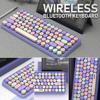 ZIYOULANG 308i Kabellose Retro Bluetooth Silent Cute Computer Tastatur 84 Tasten