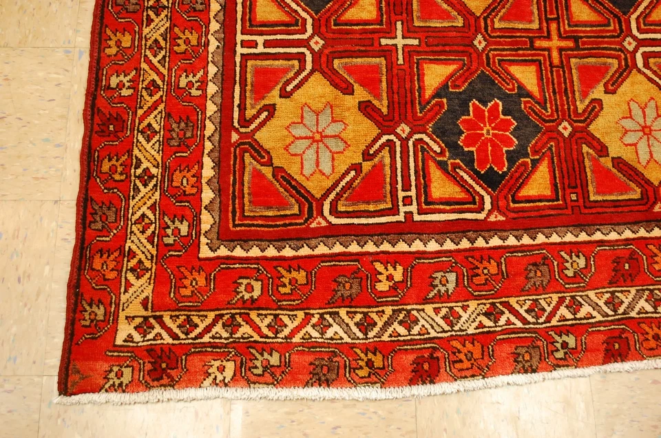 OLD,ANTIQUE CAUCASIAN DESIGN LONG RUG 5' x 10'5" GALLERY_FOYER SIZE - Image 4 of 4