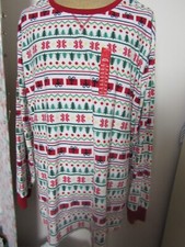 JAMMIES FOR FAMILIES, MEN'S MULTI-COLOR POLY 2PC CHRISTMAS PAJAMAS, SZ 3XB