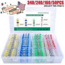 50/340x SOLDER SEAL SLEEVE HEAT SHRINK BUTT WIRE CONNECTORS TERMINALS WATERPROOF