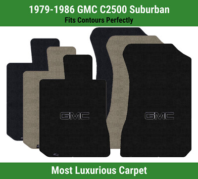 Lloyd Luxe Front Carpet Mats for '79-86 GMC C2500 Suburban w/Black GMC 1 Logo