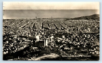 Postcard Barcelona, Vista Parcial desde el Tibidabo RPPC B197