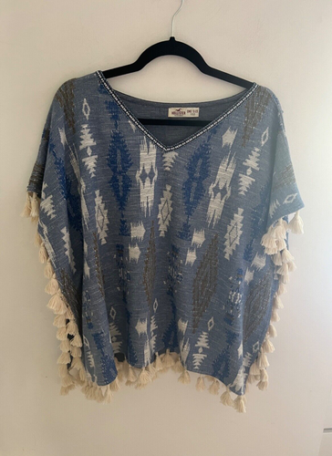 HOLLISTER Knit Poncho Top Jumper Printed One Size - Picture 3 of 8