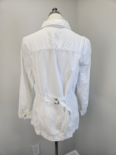 Talbots Soft Linen Cotton Lyocell Blend Safari White Jacket Small - Picture 4 of 14