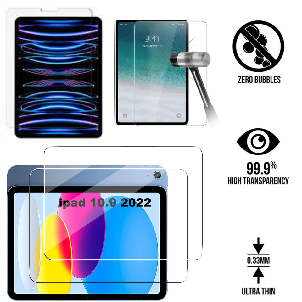2x Tempered Glass For iPad Pro 13 M4 Air 11 10.2 9.7 11th 2025 Screen Protector - Image 2 of 4