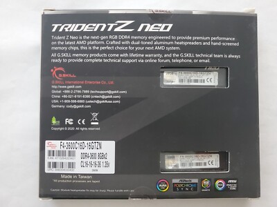 G.SKILL TridentZ Neo RGB 16GB (2x8GB) 3600 MHz (16-16-16) DDR4
