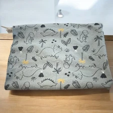 Carter's Dinosaur Baby Receiving Blanket Blue Flannel Volcano Palm Tree Leaf-