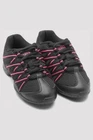 BLOCH Childrens Criss Cross Split Sole Dance Sneakers, Black & Pink, Size 4 UK