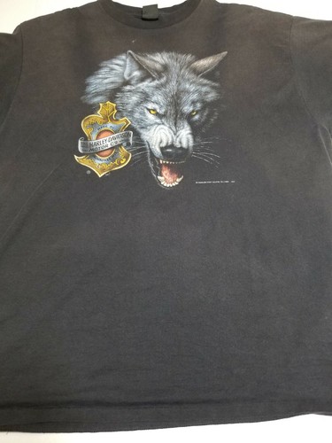 Vtg 90s 3D Emblem Harley Davidson Wolf 