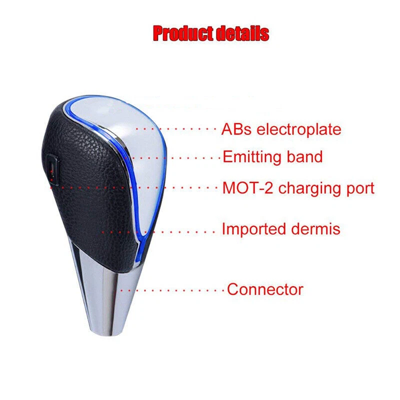 Car Gear Shift Knob Head LED Light Touch Activated Sensor USB Charging Handle 、 - Image 4 of 4