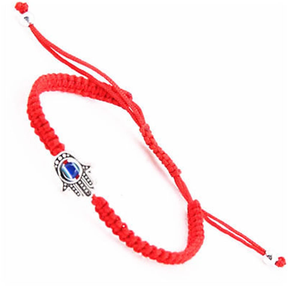 5X Rote Schnur Hamsa Handschlechtes Augen-Glück Kabbalah Boho Religion Armband - Bild 2 von 4